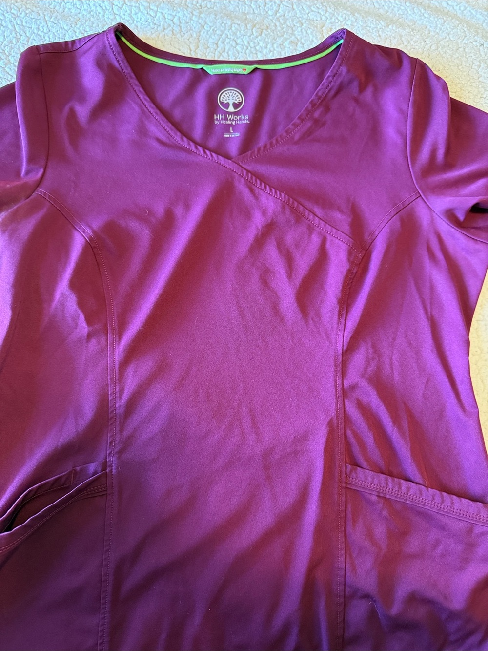 healing hands Women's Magenta Scrub Top